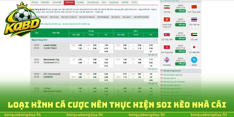 Loại hình cá cược nên thực hiện soi kèo nhà cái