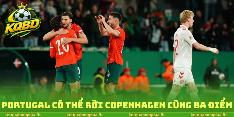 Portugal có thể rời Copenhagen cùng ba điểm
