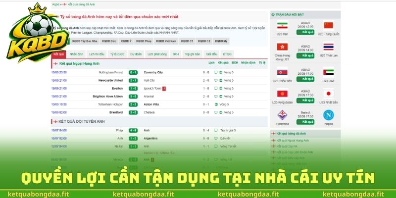 Quyền lợi cần tận dụng tại nhà cái uy tín