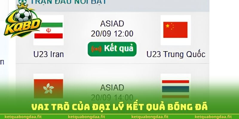 Vai trò của đại lý kết quả bóng đá